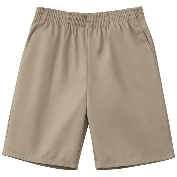 Boy's Pull-on Cotton Twill Shorts with Elastic Waist